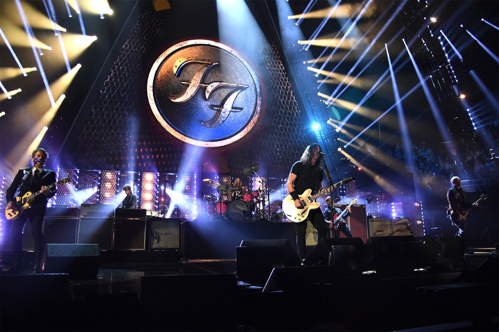 Foo Fighters performing on stage 