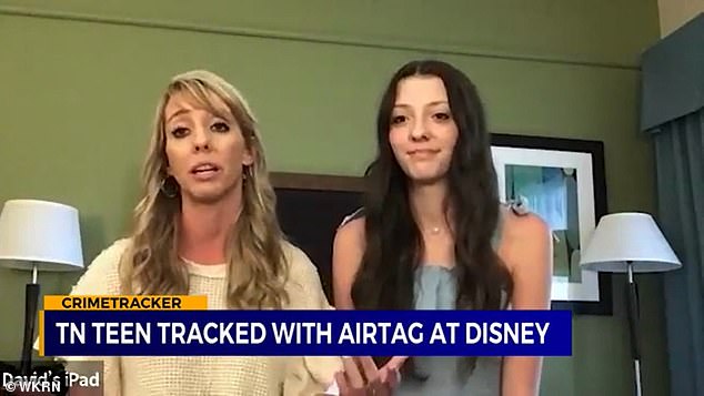 Jennifer Gaston said she discovered an AirTag tracking her and her 17-year-old daughter, Madison (right) as they were returning to their car on the Walt Disney World line in Orlando, Florida.  Husband received a notification on Madison's phone
