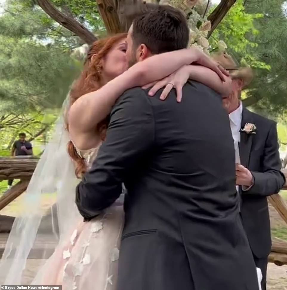Sadie, Sadie, married lady: The wedding erupted into applause as Paige and Tim made their way around the altar to each other and exchanged their first kiss as husband and wife