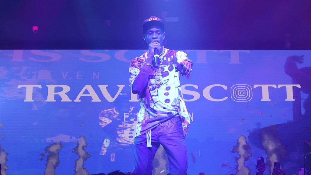Travis Scott performs at Club Miami over the weekend at the Grand Prix