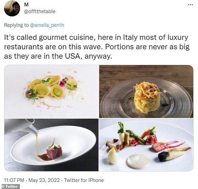 The other side: among the haters was an Italian, who explained that the dish was gourmet cuisine, from a fine restaurant and 