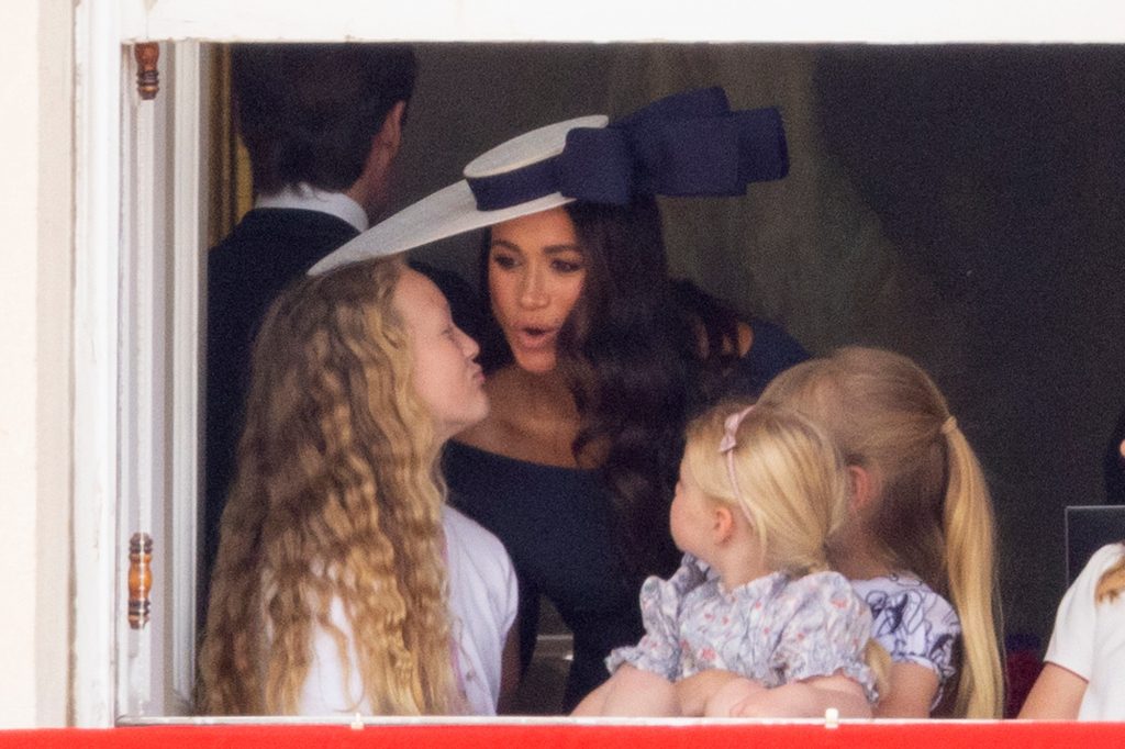 Markle mingled with Queen Savannah Phillips, 11's granddaughters, Isla Phillips, 10, Mia Tindall, 8 and Lena Tindall, 3. 