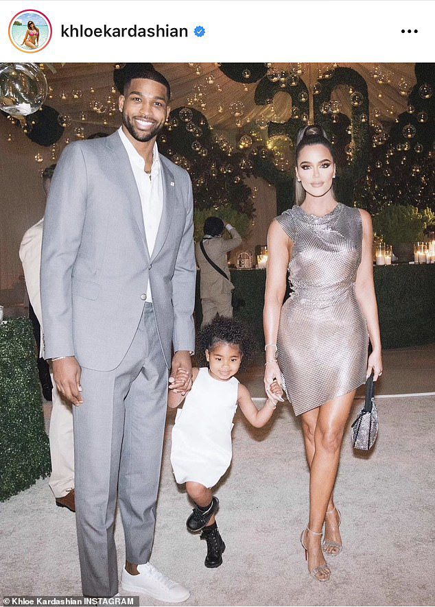 Former Trio: Before adding their newborn son, Khloe and Tristan were parents to four-year-old daughter True Thompson