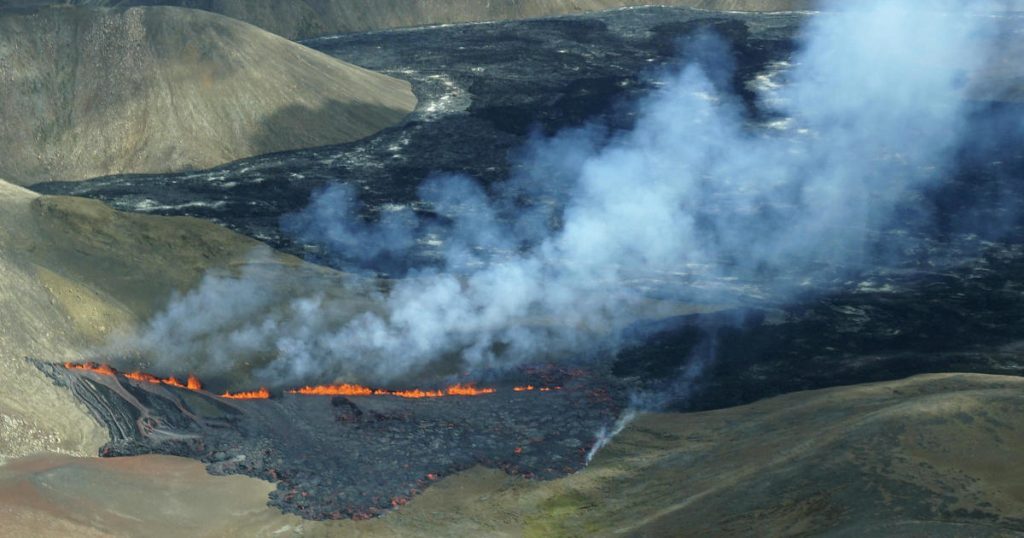 A volcano near Iceland's main airport has erupted again after a series of earthquakes