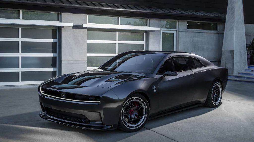 The Dodge Charger Daytona SRT Concept is shown. Gas-powered muscle cars will be closing in on their final Saturday-night cruises in the coming years as automakers begin replacing them with super-fast cars that run on batteries.