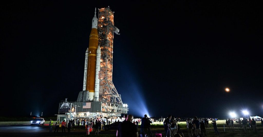 Watch NASA's Artemis Moon Rocket take off to the launchpad
