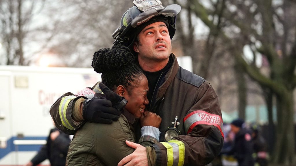 The funeral home manager said the shooting of the 'Chicago Fire' was 'unbelievable', a real fire nearby made the scene 'chaotic'