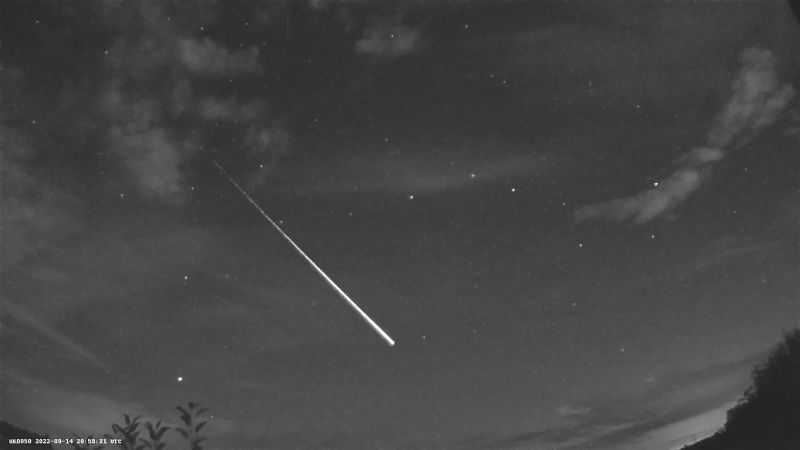 A slow-motion fireball lights up the night sky in Scotland