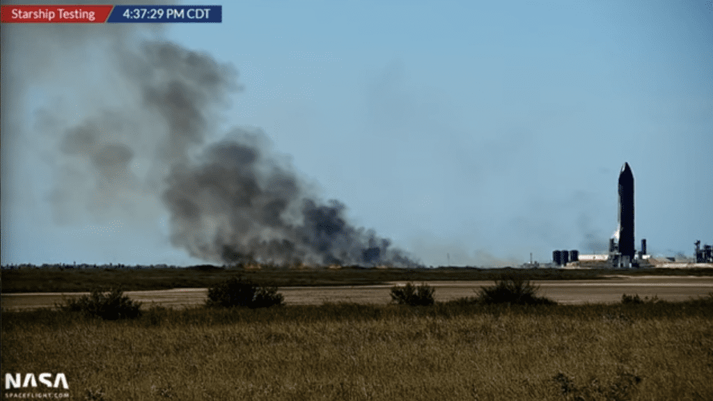 SpaceX spacecraft prototype releases super-debris, causing fires