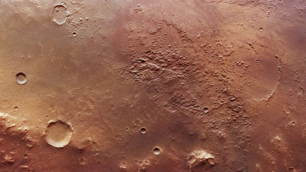 An image of the Holden Basin captured by the Mars Express probe in April this year.