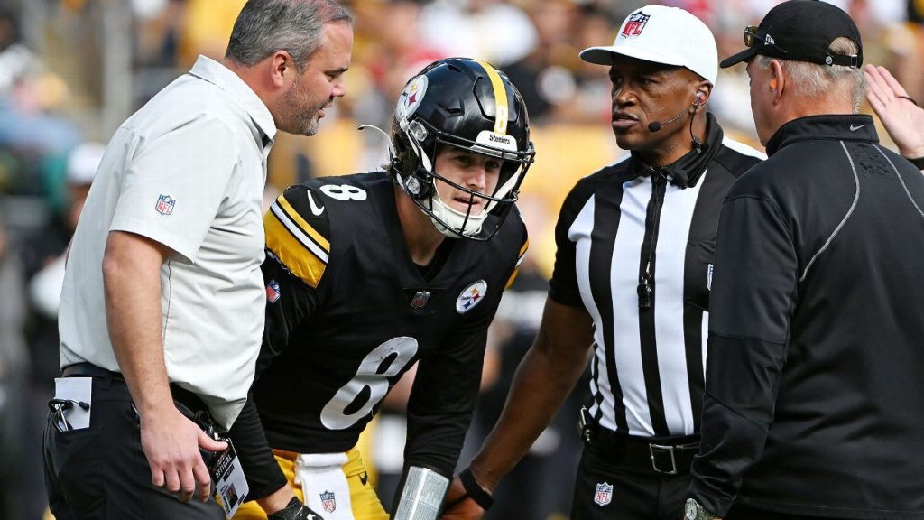 Kenny Pickett of the Steelers, and two other obvious concussion protocols