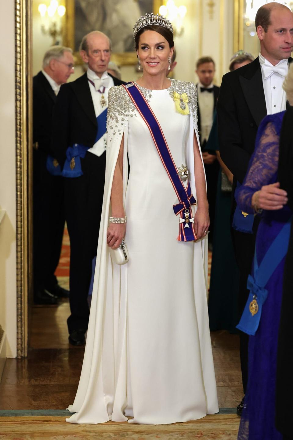 Catherine, Princess of Wales during a state banquet at Buckingham Palace on November 22, 2022 in London, England.  This is the first state visit the UK has hosted with King Charles III as monarch, and the first state visit here by a South African leader since 2010.