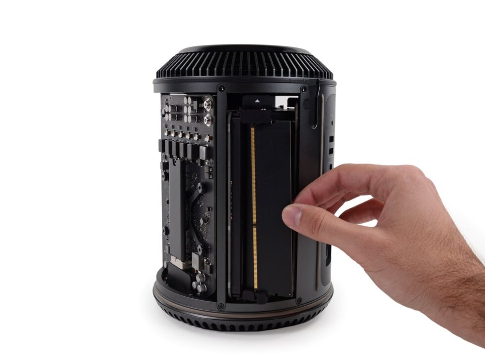 Apple's 2013 Mac Pro still supports some niceties like user-replaceable storage and upgradeable RAM, but it's languished without updates for more than half a decade.  In the end, Apple reversed course on the design, but it was a huge misstep.